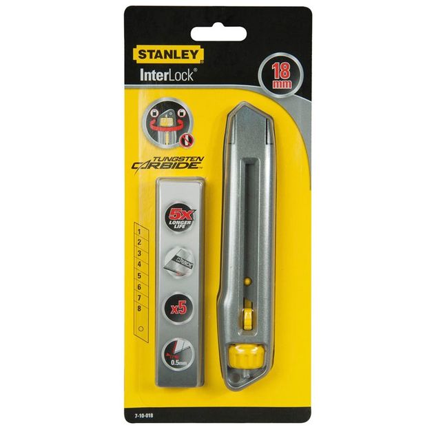 Нож Interlock с лезвиями 9 мм, 135 мм STANLEY (0-10-095), фото , изображение 4 | SNABZHENIE.com.ua Нож Interlock с лезвиями 9 мм, 135 мм STANLEY (0-10-095), фото , изображение 4 | SNABZHENIE.com.ua