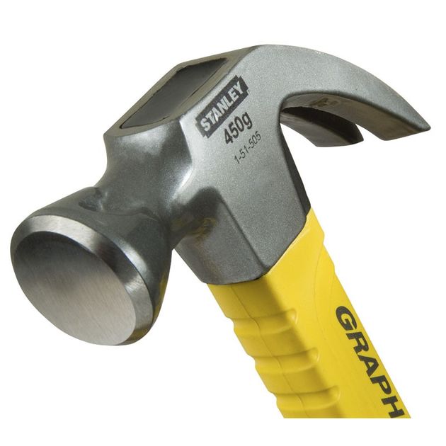Молоток-гвоздодер Graphite Curve Claw, 350 мм, 450 г. STANLEY (1-51-505), фото , зображення 3 | SNABZHENIE.com.ua Молоток-гвоздодер Graphite Curve Claw, 350 мм, 450 г. STANLEY (1-51-505), фото , зображення 3 | SNABZHENIE.com.ua