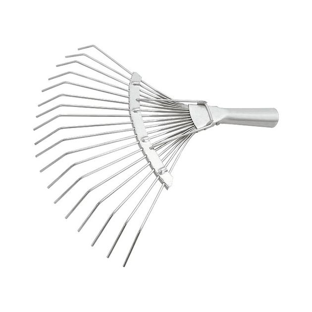 Граблі веерні 18 зубців з черенком, оцинковані, круглий зуб СИБРТЕХ (61781C), фото , зображення 2 | SNABZHENIE.com.ua