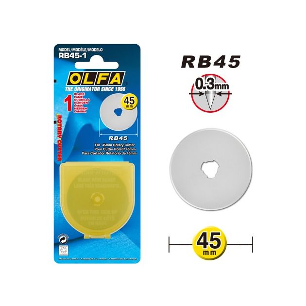 Лезвие RB45-1 дисковое 45 мм с двойным углом заточки OLFA, фото , изображение 2 | SNABZHENIE.com.ua Лезвие RB45-1 дисковое 45 мм с двойным углом заточки OLFA, фото , изображение 2 | SNABZHENIE.com.ua