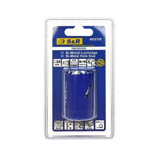 Кольцева пила S&R Meister 35 мм HSS-Co8% М42, фото , зображення 7 | SNABZHENIE.com.ua Кольцева пила S&R Meister 35 мм HSS-Co8% М42, фото , зображення 7 | SNABZHENIE.com.ua