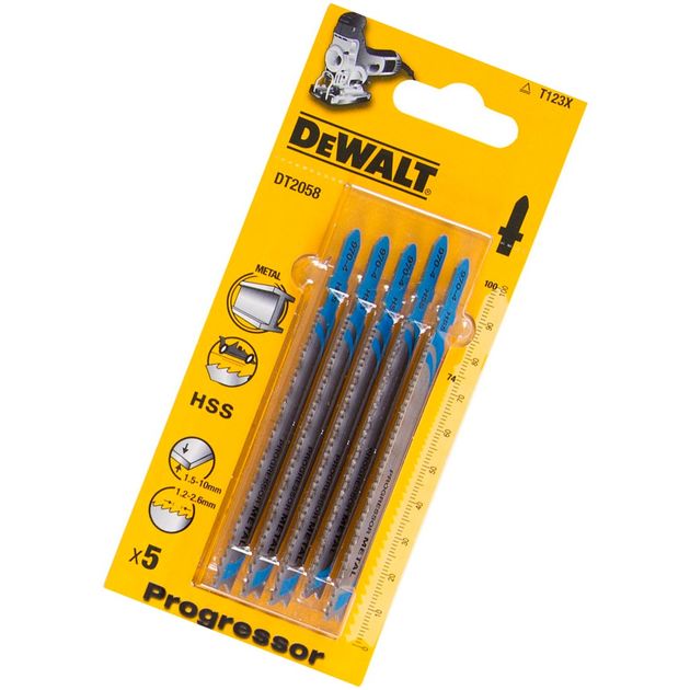 Полотно для лобзика T 123 X по металлу, 10 мм, 5 шт DeWalt, фото  | SNABZHENIE.com.ua