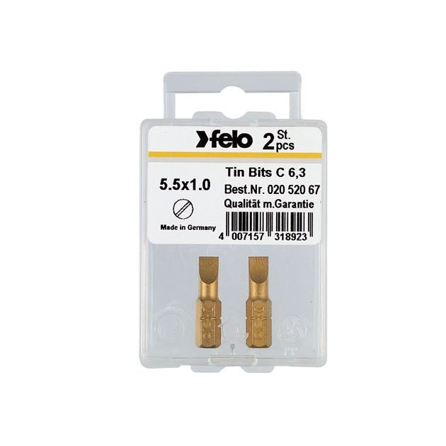 Бита TORX 10 х 25 мм; TIN, 1/4 "; C 6,3 Вох (2 шт.) FELO (02610067), фото  | SNABZHENIE.com.ua
