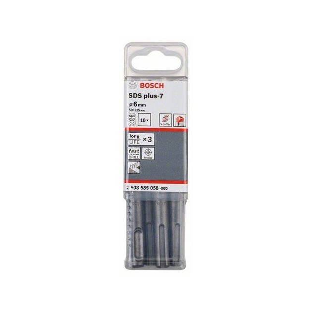 Бур по бетону SDS plus 6 x 50 / 115 мм 7,10 шт. BOSCH (2608585058), фото , изображение 2 | SNABZHENIE.com.ua
