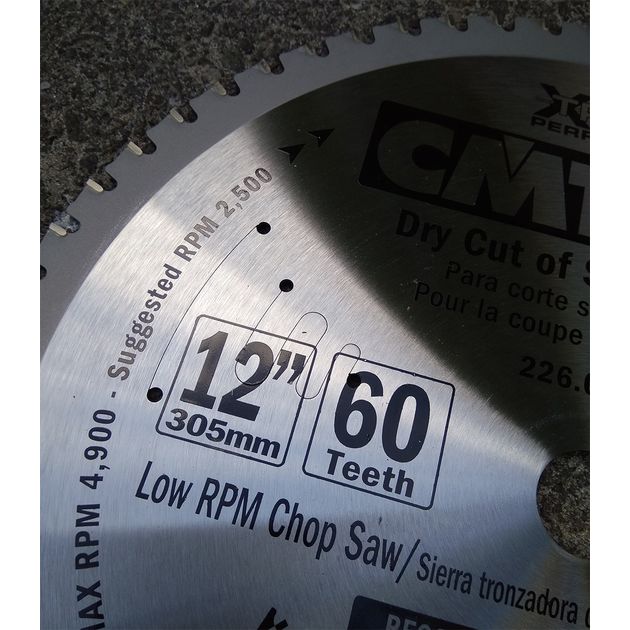 Дисковая пила 305 х 25,4 мм, Z 60 для сухого реза стали CMT, фото , изображение 9 | SNABZHENIE.com.ua