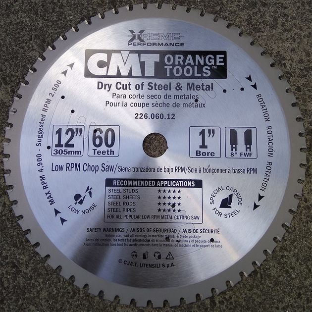 Дисковая пила 305 х 25,4 мм, Z 60 для сухого реза стали CMT, фото , изображение 12 | SNABZHENIE.com.ua