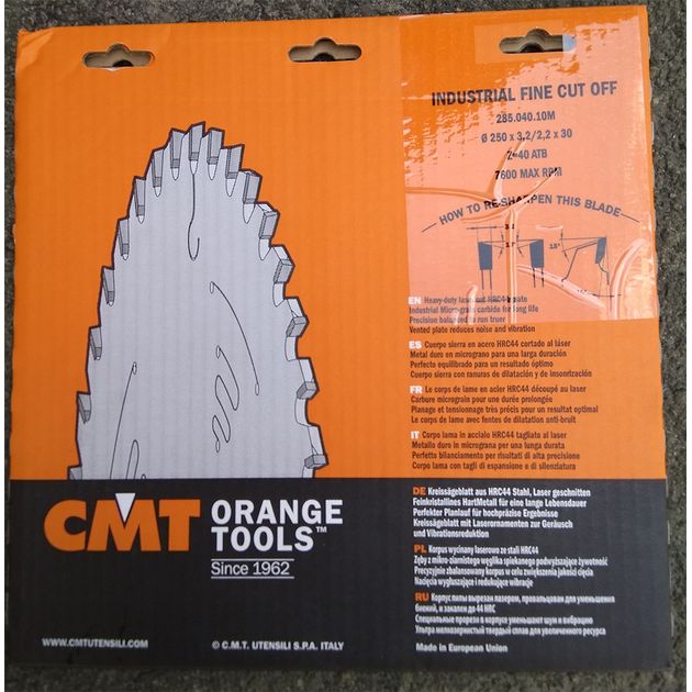 Диск пильный CMT 250x30 мм, Z 40, для чистового пиления дерева, фото , изображение 11 | SNABZHENIE.com.ua