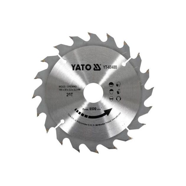 Диск пильный по дереву YATO 185x20x2,4 мм, 18 зубьев (YT-6063), фото  | SNABZHENIE.com.ua