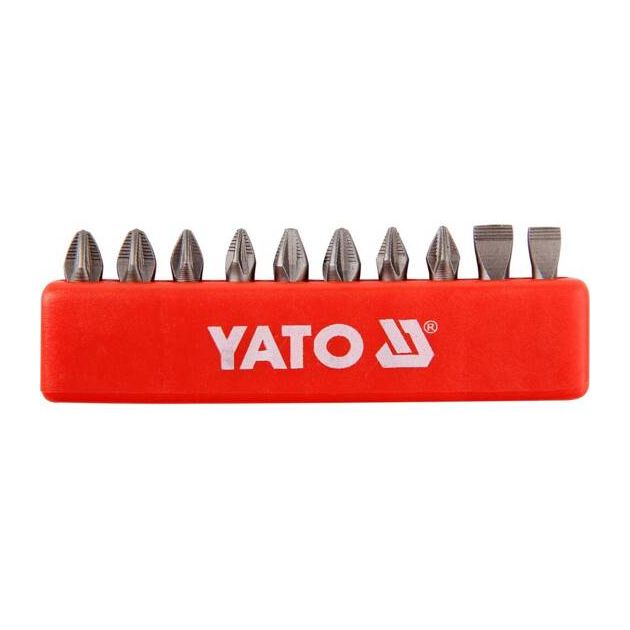 Набор бит 1/4", PH1, PH2, PZ1, PZ2, 25 мм, 10 шт, YATO (YT-0482), фото  | SNABZHENIE.com.ua
