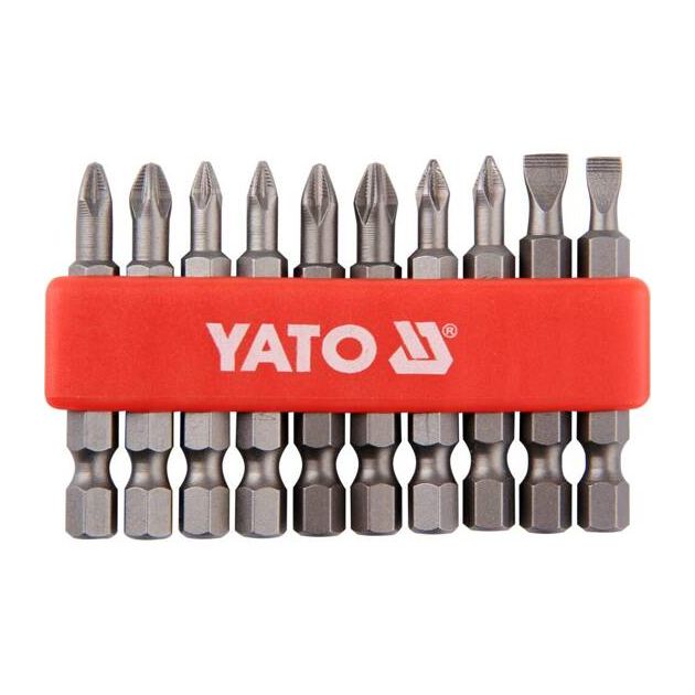 Биты 1/4" PH1, PH2, PZ1, PZ2, 50 мм, 10 шт. YATO (YT-0483), фото  | SNABZHENIE.com.ua
