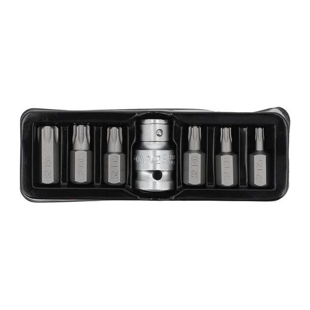 Набір насадок викруткових YATO "TORX-T", L= 30 мм, адаптер 1/2", 7 шт., фото  | SNABZHENIE.com.ua