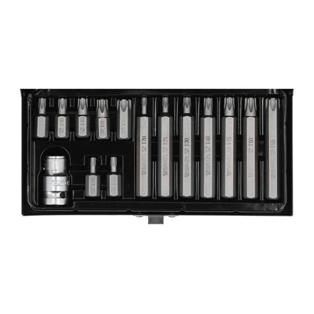 Набор бит TORX SECURITY + переходник ½ Т20-Т55, 15 шт. YATO (YT-0417), фото  | SNABZHENIE.com.ua