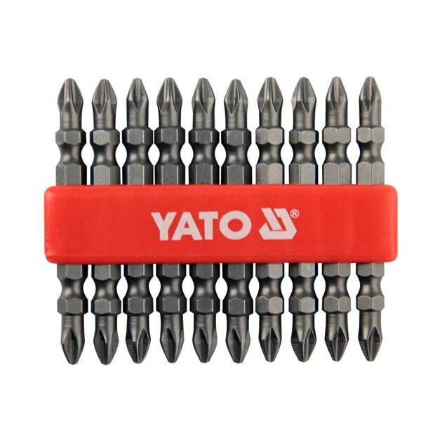 Бита 2-сторонняя RH2, 1/4", набор 10 шт, 65 мм YATO (YT-0481), фото  | SNABZHENIE.com.ua