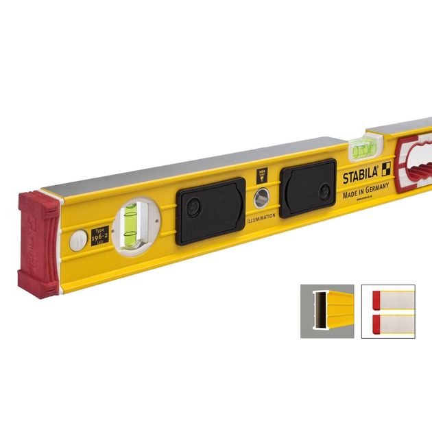 Уровень STABILA Type 196-2 LED, 60 см, 3 капсулы, подсветка, фото  | SNABZHENIE.com.ua