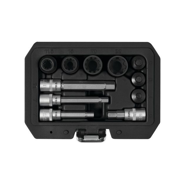Насадки 6-гранные для тормозных суппортов YATO: квадр 3/8", 1/2", 7-22 мм, 11 шт., фото  | SNABZHENIE.com.ua