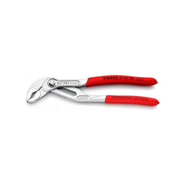 Високотехнологічні сантехнічні кліщі Cobra, хромовані KNIPEX 87 03 180, фото  | SNABZHENIE.com.ua
