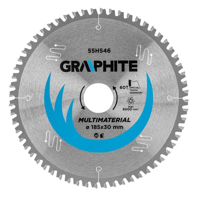 Отрезной диск GRAPHITE 185x30 мм, карбид кремния, 60 зубьев, фото  | SNABZHENIE.com.ua