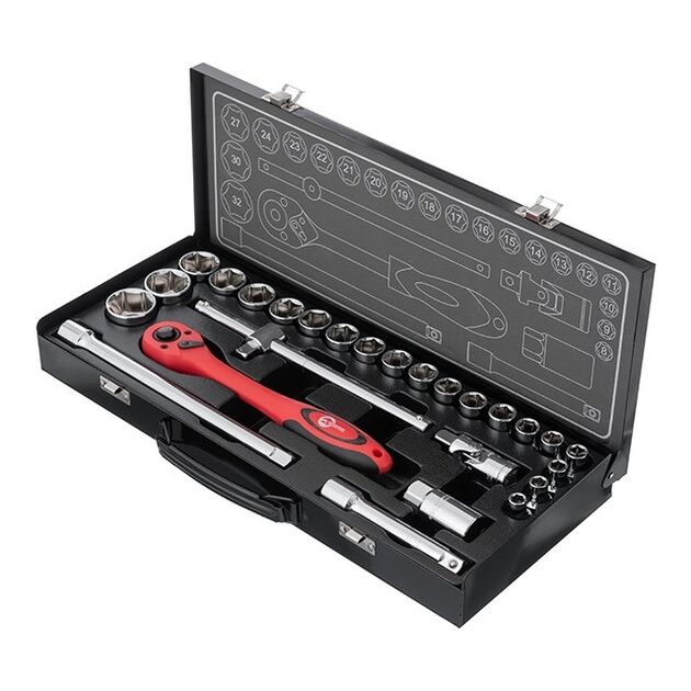 Профессиональный инструмент 1/2", 26 ед. (гол. 8-32 мм) INTERTOOL ET-6027, фото  | SNABZHENIE.com.ua