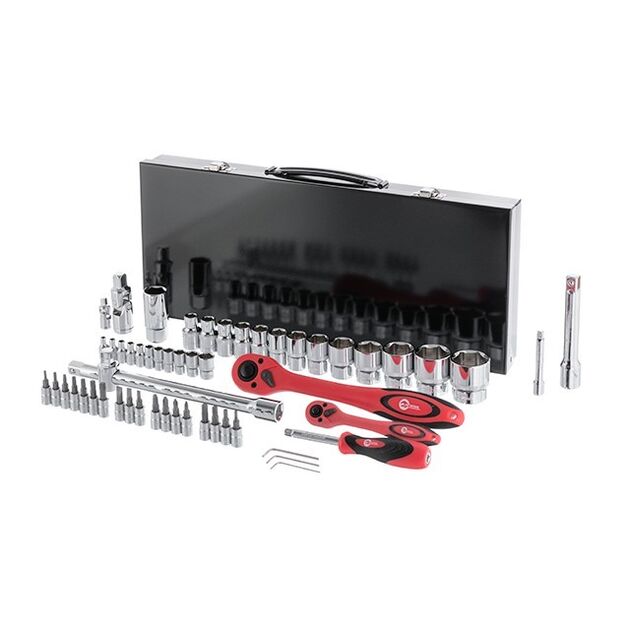 Профессиональный набор инструментов INTERTOOL ET-6056, 56 ед., фото , изображение 3 | SNABZHENIE.com.ua