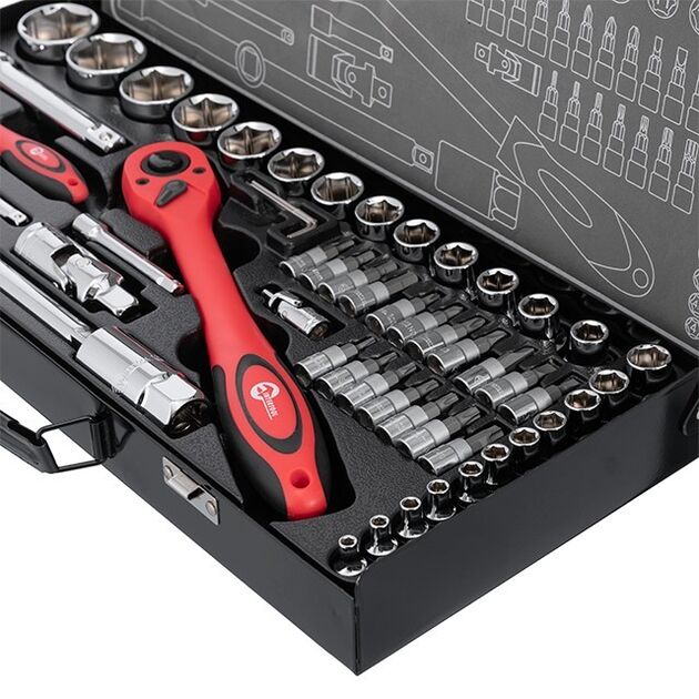 Профессиональный набор инструментов INTERTOOL ET-6056, 56 ед., фото , изображение 5 | SNABZHENIE.com.ua