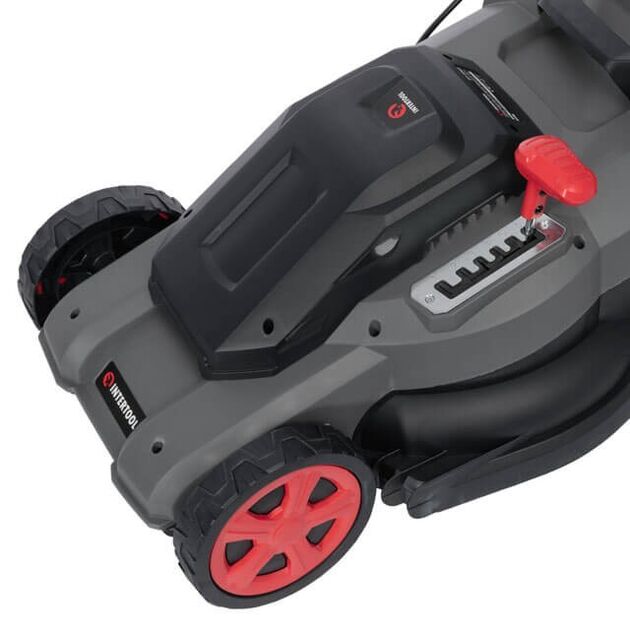 Газонокосилка електрична INTERTOOL DT-2265, 1800 Вт, 230 В, 3200 об/хв, ширина захвату 400 мм, висота срезу 25-75 мм, контейнер 40 літрів., фото , зображення 6 | SNABZHENIE.com.ua Газонокосилка електрична INTERTOOL DT-2265, 1800 Вт, 230 В, 3200 об/хв, ширина захвату 400 мм, висота срезу 25-75 мм, контейнер 40 літрів., фото , зображення 6 | SNABZHENIE.com.ua