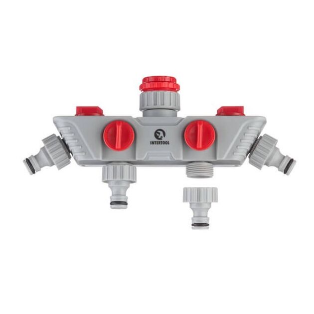 Розподільник 4-х канальний з регулюванням кожного каналу INTERTOOL GE-2004, фото , зображення 4 | SNABZHENIE.com.ua