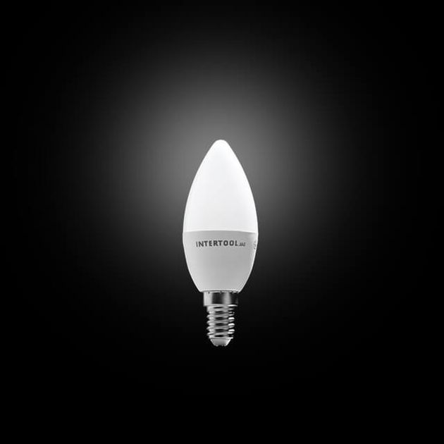 Лампа світлодіодна LED C37, E14, 5 Вт, 4000 K, INTERTOOL LL-0152, фото , зображення 2 | SNABZHENIE.com.ua Лампа світлодіодна LED C37, E14, 5 Вт, 4000 K, INTERTOOL LL-0152, фото , зображення 2 | SNABZHENIE.com.ua