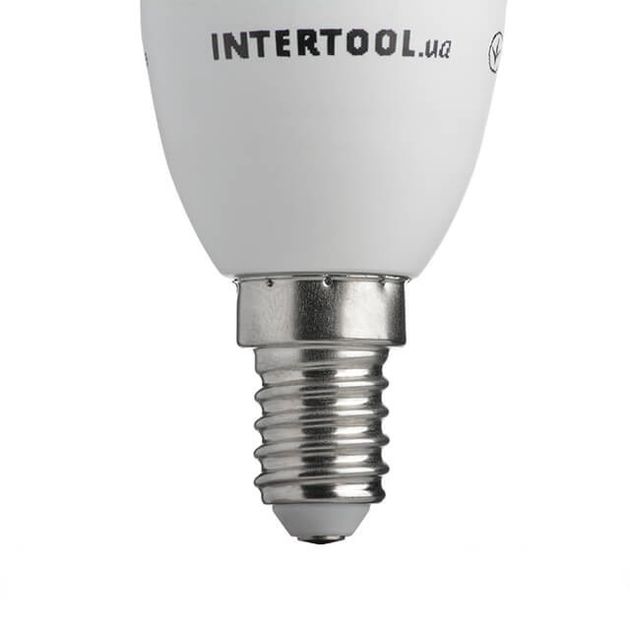 Лампа світлодіодна LED C37, E14, 5 Вт, 4000 K, INTERTOOL LL-0152, фото , зображення 4 | SNABZHENIE.com.ua Лампа світлодіодна LED C37, E14, 5 Вт, 4000 K, INTERTOOL LL-0152, фото , зображення 4 | SNABZHENIE.com.ua