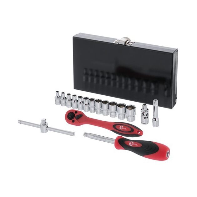 Набір інструментів професійний 1/4, 17 ед. (гол. 4-13 мм), Cr-V INTERTOOL ET-6017, фото , зображення 3 | SNABZHENIE.com.ua