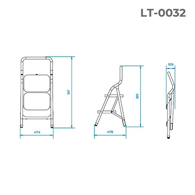 Стремянка INTERTOOL LT-0032, 2 ступени, 889 мм высота, 380x260 мм, фото , изображение 7 | SNABZHENIE.com.ua Стремянка INTERTOOL LT-0032, 2 ступени, 889 мм высота, 380x260 мм, фото , изображение 7 | SNABZHENIE.com.ua
