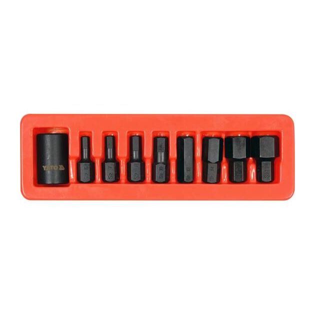 Набор бит ударных 6-гранных YATO 1/2", M 6-19 мм, 9 шт., фото  | SNABZHENIE.com.ua