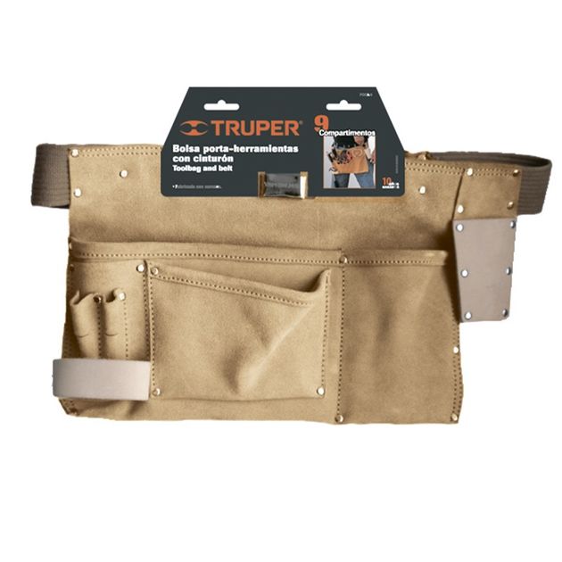 Пояс столяра TRUPER, кожа, 9 карманов, 390 х 250 мм, фото  | SNABZHENIE.com.ua
