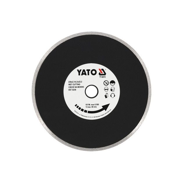 Диск алмазный мокрый 230 x 2,7 x 5,3 x 22,2 мм YATO (YT-6015), фото  | SNABZHENIE.com.ua