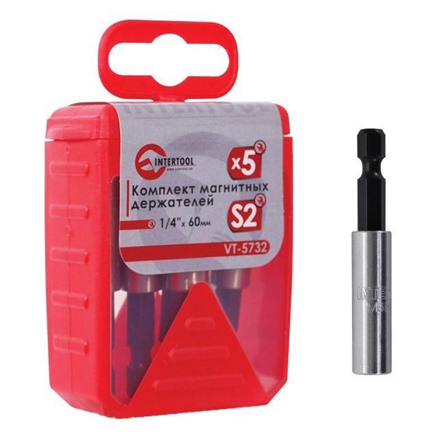 Магнитные держатели 1/4 x 60 мм, 5 шт. INTERTOOL VT-5732, фото  | SNABZHENIE.com.ua