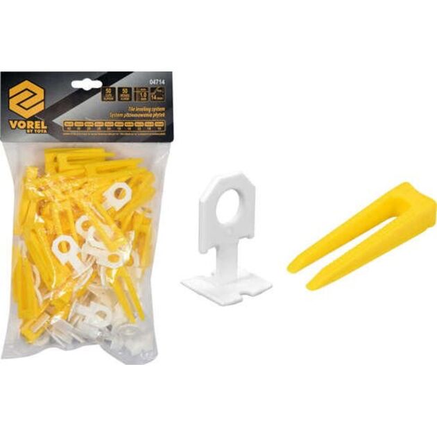 Кліпси і клини VOREL, t= 1 мм для викладання керамічної клитки, кпл. 50 і 50 шт., фото  | SNABZHENIE.com.ua