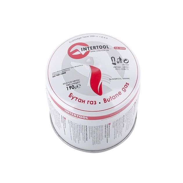 Картридж сменный газовый бутан 190 г INTERTOOL GB-0050, фото , изображение 2 | SNABZHENIE.com.ua Картридж сменный газовый бутан 190 г INTERTOOL GB-0050, фото , изображение 2 | SNABZHENIE.com.ua