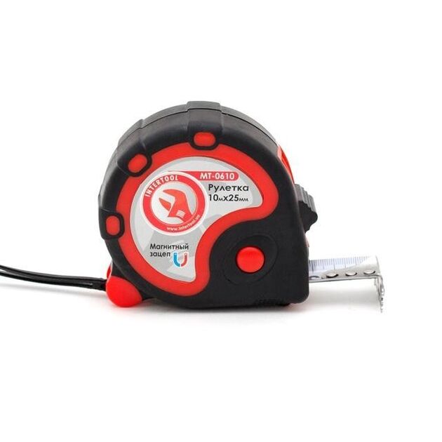 Рулетка INTERTOOL MT-0610 10 м x 25 мм с металлическим полотном, фото  | SNABZHENIE.com.ua
