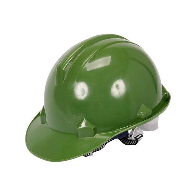 Каска VOREL защитная зелёная из HDPE для головы, фото  | SNABZHENIE.com.ua