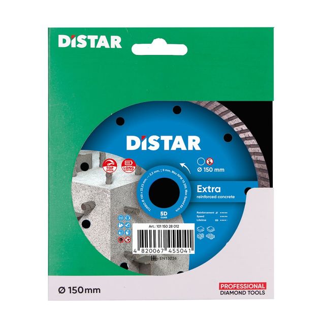 Круг алмазный отрезной DISTAR Turbo Extra 150 мм 22,23 мм (10115028012), фото , изображение 5 | SNABZHENIE.com.ua Круг алмазный отрезной DISTAR Turbo Extra 150 мм 22,23 мм (10115028012), фото , изображение 5 | SNABZHENIE.com.ua