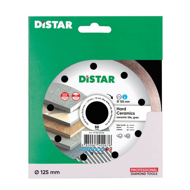 Круг алмазний відрізний DISTAR Hard Ceramics 125 x 1,4/1,0 x 8 x 22,23 (1A1R) (11115048010), фото , зображення 5 | SNABZHENIE.com.ua Круг алмазний відрізний DISTAR Hard Ceramics 125 x 1,4/1,0 x 8 x 22,23 (1A1R) (11115048010), фото , зображення 5 | SNABZHENIE.com.ua