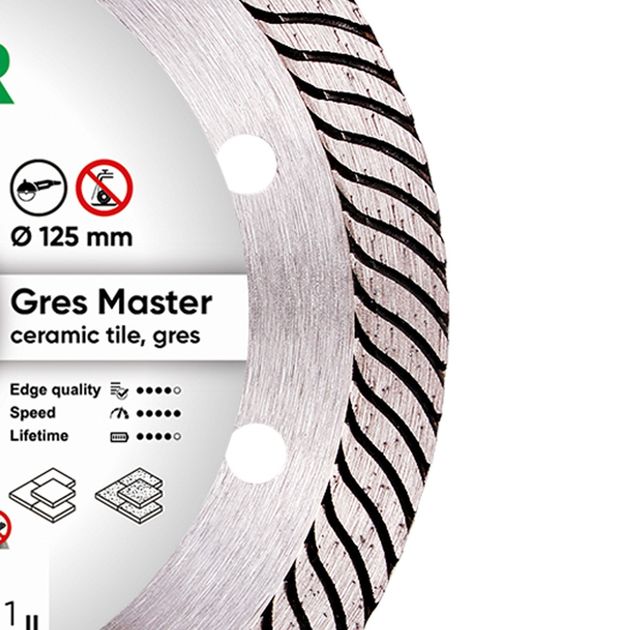 Круг алмазний відрізний DISTAR Gres Master 125 x 2,2 x 8 x 22,23 (1A1R), фото , зображення 2 | SNABZHENIE.com.ua Круг алмазний відрізний DISTAR Gres Master 125 x 2,2 x 8 x 22,23 (1A1R), фото , зображення 2 | SNABZHENIE.com.ua