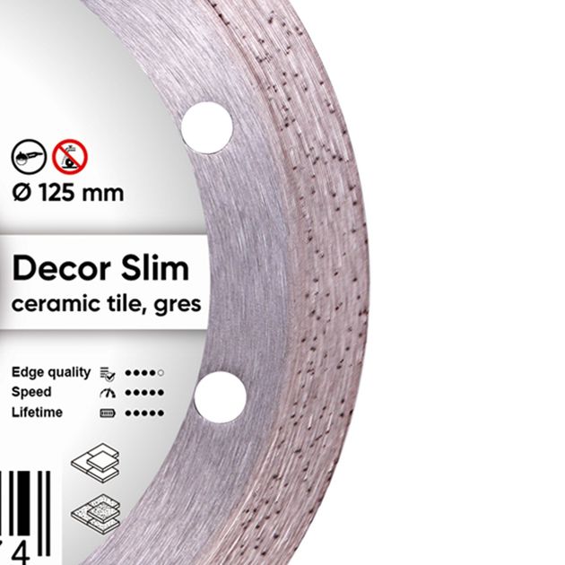 Круг алмазний відрізний DISTAR Decor Slim 125 x 1,2/1,0 x 8 x 22,23 (11115427010), фото , зображення 2 | SNABZHENIE.com.ua Круг алмазний відрізний DISTAR Decor Slim 125 x 1,2/1,0 x 8 x 22,23 (11115427010), фото , зображення 2 | SNABZHENIE.com.ua