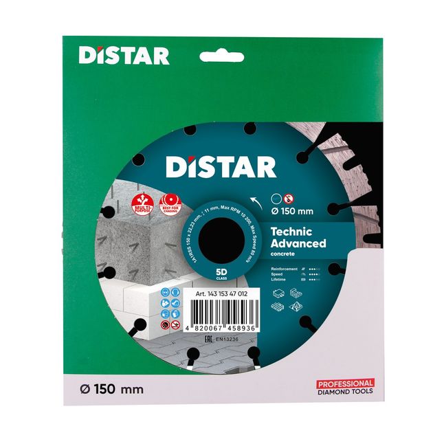 Круг алмазний відрізний DISTAR 1A1RSS/C3-H 150 x 2,3/1,5 x 11 x 22,23-12 Technic Advanced (14315347012), фото , зображення 5 | SNABZHENIE.com.ua Круг алмазний відрізний DISTAR 1A1RSS/C3-H 150 x 2,3/1,5 x 11 x 22,23-12 Technic Advanced (14315347012), фото , зображення 5 | SNABZHENIE.com.ua