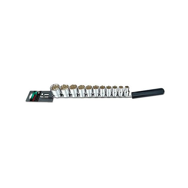 Набор дюймовых головок 12-гр. 1/2" 11 ед. на планке TOPTUL GBAQ1102, фото  | SNABZHENIE.com.ua