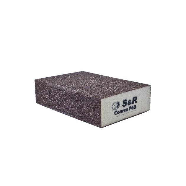Шлифовальная губка S&R 100x70x25 мм, зерно 60, фото  | SNABZHENIE.com.ua