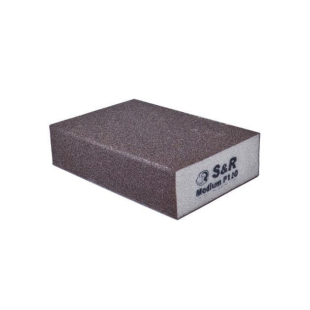 Шлифовальная губка S&R 100x70x25 мм, зерно 120, фото  | SNABZHENIE.com.ua