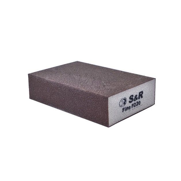 Шлифовальная губка S&R 100х70х25 мм, зерно 220, фото  | SNABZHENIE.com.ua