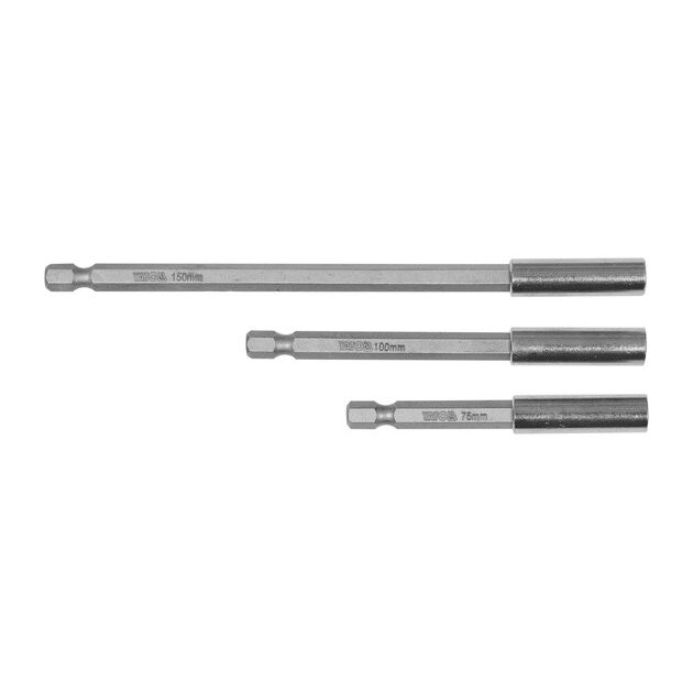 Тримачі насадок YATO HEX 1/4, L=75/100/150 мм, 3 шт., фото  | SNABZHENIE.com.ua