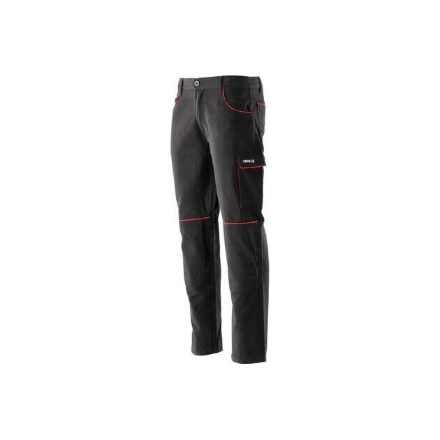 Штани робочі COMFY YATO XXL, чорні з червоним, 7 кишень, бавовна, фото  | SNABZHENIE.com.ua