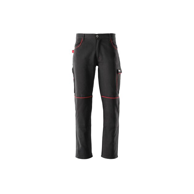 Штани робочі COMFY YATO, розмір L, чорно-червоні, 7 кишень, 100% бавовна, фото  | SNABZHENIE.com.ua